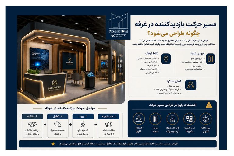 مسیر حرکت بازدیدکننده در غرفه چگونه طراحی میشود؟ مسیر حرکت بازدیدکننده در غرفه چگونه طراحی میشود؟